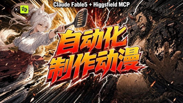 AI自动化动漫制作！Claude Fable 5接入Higgsfield MCP，直接生成完整创意内容-副业网创
