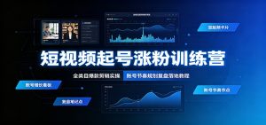 短视频起号涨粉训练营：全类目爆款剪辑实操，账号节奏规划复盘落地教程-副业网创
