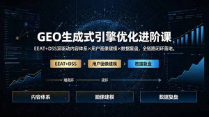 GEO生成式引擎优化进阶课：EEAT+DSS双驱动内容体系×用户画像建模×数据复盘，全链路闭环落地-副业网创