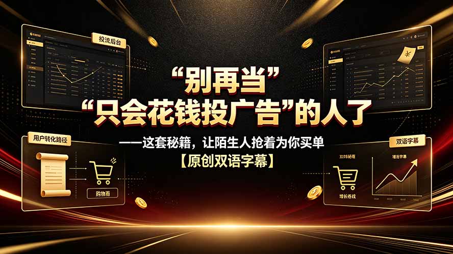 别再当“只会花钱投广告”的人了——这套秘籍,让陌生人抢着为你买单【原创双语字幕】-副业网创