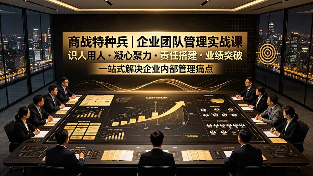 商战特种兵｜企业团队管理实战课：识人用人｜凝心聚力｜责任搭建｜业绩突破，一站式解决企业内部管理痛点-副业网创