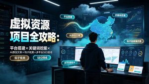 虚拟资源项目全攻略:平台搭建×关键词挖掘×AI原创文章×钩子视频×多平台SEO排名-副业网创