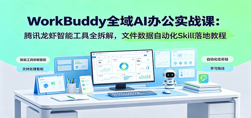 WorkBuddy全域AI办公实战课：腾讯龙虾智能工具全拆解，文件数据自动化Skill落地教程-副业网创