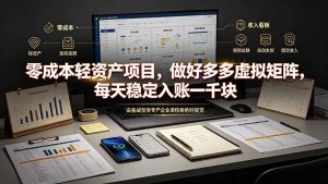 零成本轻资产项目，做好多多虚拟矩阵，每天稳定入账一千块-副业网创