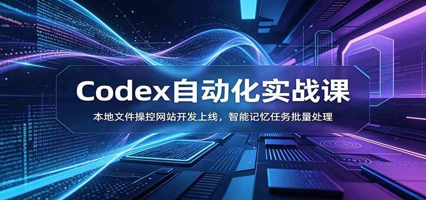 Codex自动化实战课:本地文件操控网站开发上线,智能记忆任务批量处理-副业网创