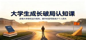 大学生成长破局认知课:读懂大学隐性运行规则,避开校园弯路减少个人损失-副业网创