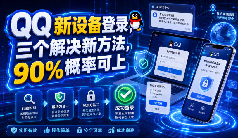QQ新设备登录，三个解决新方法，90%概率可上-副业网创