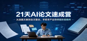 21天AI论文速成营:从选题文献到全文整合,手把手产出导师级阶段稿件-副业网创