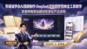 零基础学会AI漫剧制作-DeepSeek豆包即梦剪映全工具教学,掌握神魔修仙题材标准化产出流程-副业网创