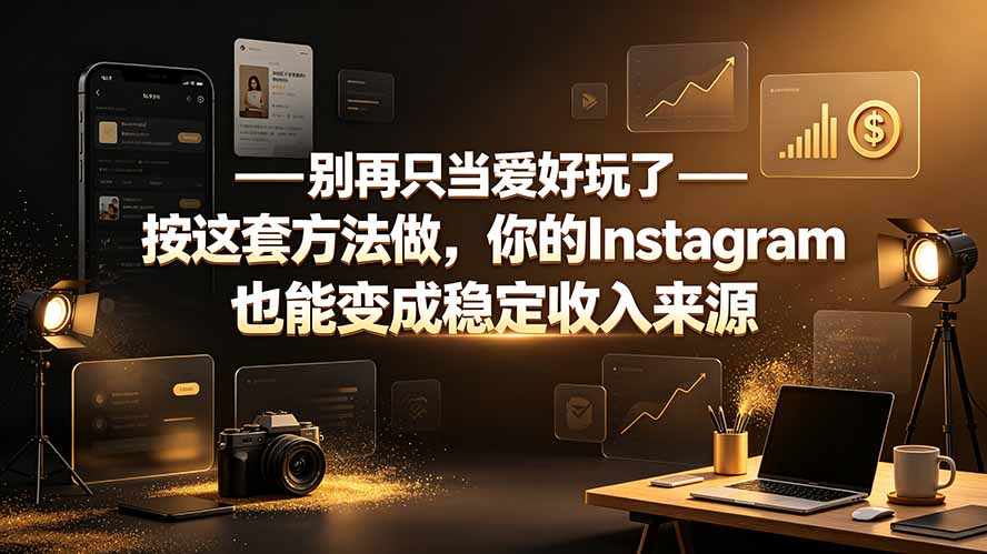 别再只当爱好玩了——按这套方法做，你的Instagram也能变成稳定收入来源-副业网创