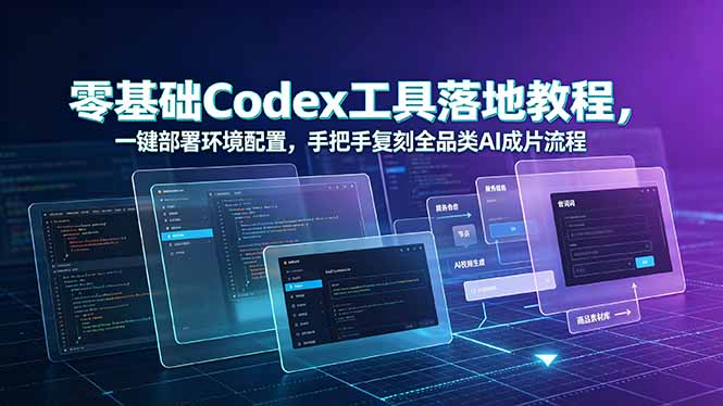 零基础Codex工具落地教程，一键部署环境配置，手把手复刻全品类AI成片流程-副业网创
