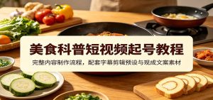 美食科普短视频起号教程:完整内容制作流程,配套字幕剪辑预设与现成文案素材-副业网创
