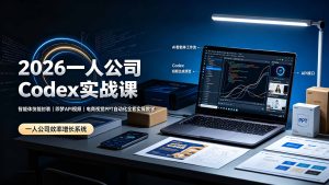 2026一人公司Codex实战课◆智能体技能封装|即梦API视频|电商视觉PPT自动化全套实操教学-副业网创