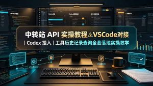 中转站 API 实操教程△VSCode 对接｜Codex 接入｜工具历史记录查询全套落地实操教学-副业网创