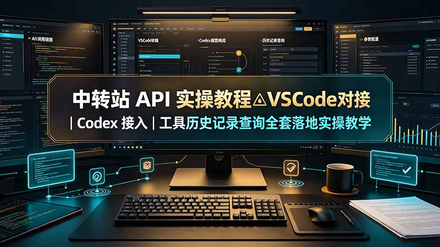 中转站 API 实操教程△VSCode 对接｜Codex 接入｜工具历史记录查询全套落地实操教学-副业网创