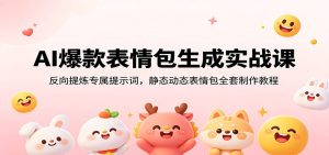 AI爆款表情包生成实战课:反向提炼专属提示词,静态动态表情包全套制作教程-副业网创