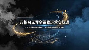 万相台无界全链路运营实战课,从底层逻辑到数据复盘,一套标准化投放落地流程-副业网创