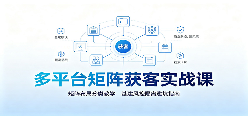 多平台矩阵获客实战课:矩阵布局分类教学,基建风控隔离避坑指南-副业网创