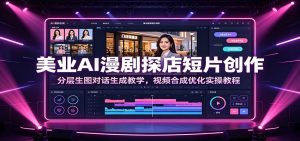 美业AI漫剧探店短片创作:分层生图对话生成教学,视频合成优化实操教程-副业网创