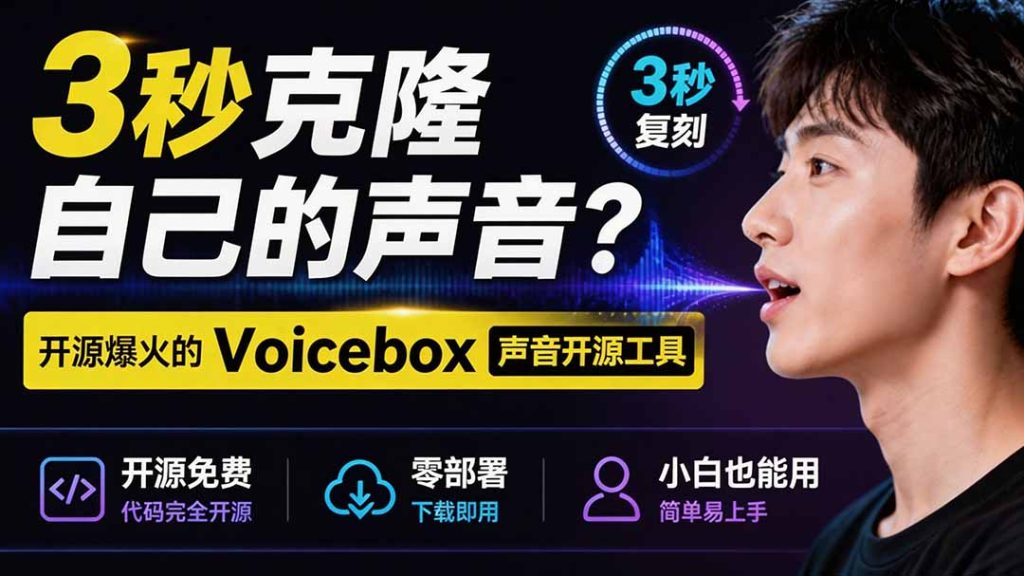 3秒克隆自己的声音?开源爆火的 Voicebox 声音开源工具,实测体验超好,零部署小白也能直接用-副业网创