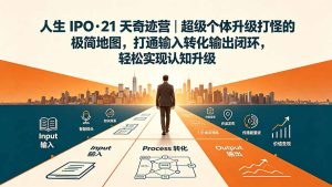人生 IPO-21 天奇迹营｜超级个体升级打怪的极简地图，打通输入转化输出闭环，轻松实现认知升级-副业网创
