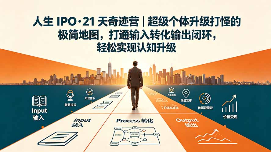 人生 IPO-21 天奇迹营|超级个体升级打怪的极简地图,打通输入转化输出闭环,轻松实现认知升级-副业网创