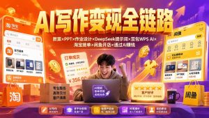 2026AI写作变现全链路：教案×PPT×作业设计×DeepSeek提示词×豆包WPS AI×淘宝接单×闲鱼开店×通过AI賺钱-副业网创