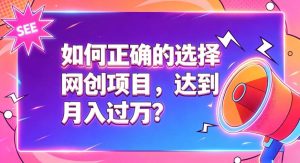 如何正确选择网创项目，避免被割韭菜，达到月入过1W及格线-副业网创
