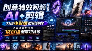 创意特效视频实战课，AI+剪辑打造电影级视觉特效，让普通素材变成刷屏级创意短视频-副业网创