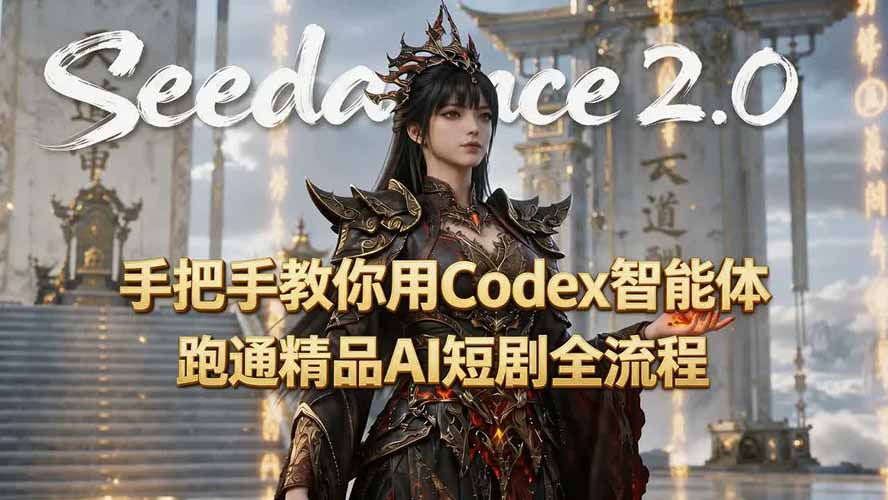 手把手教你用Seedance2.0+Codex智能体跑通精品AI短剧全流程(附3种skill技能-副业网创