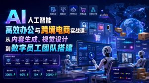 AI人工智能高效办公与跨境电商实战课：从内容生成、视觉设计到数字员工团队搭建-副业网创