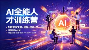AI全能人才训练营：2周掌握文案×图像×视频×PPT×数字人×工作流，超越80%的人-副业网创