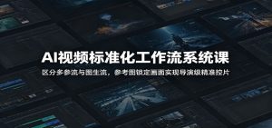 AI视频标准化工作流系统课:区分多参流与图生流,参考图锁定画面实现导演级精准控片-副业网创