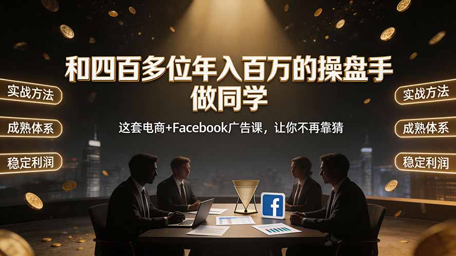 和四百多位年入百万的操盘手做同学——这套电商+Facebook广告课，让你不再靠猜【原创双语字幕】-副业网创