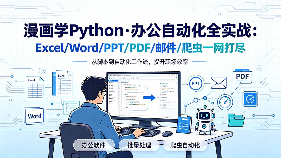 漫画学Python·办公自动化全实战:Excel/Word/PPT/PDF/邮件/爬虫一网打尽-副业网创