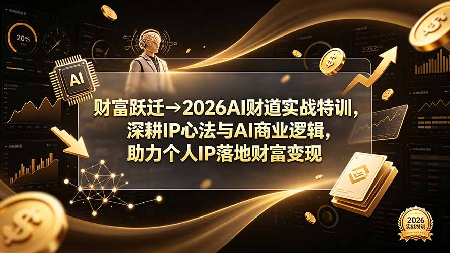财富跃迁→2026AI财道实战特训,深耕IP心法与AI商业逻辑,助力个人IP落地财富变现-副业网创