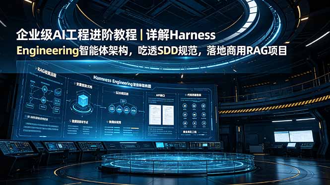 企业级AI工程进阶教程|详解Harness Engineering智能体架构,吃透SDD规范,落地商用RAG项目-副业网创