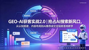 GEO-AI获客实战|抢占AI搜索新风口,从认知搭建、内容布局到AI推荐成交全链路落地教学-副业网创