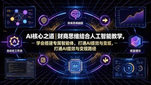 AI核心之道|财商思维结合人工智能教学,学会搭建专属智能体,打通AI提效与变现路径-副业网创