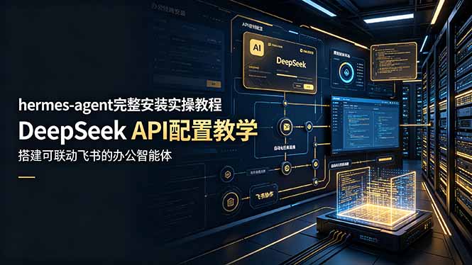 hermes-agent完整安装实操教程,DeepSeek API配置教学,搭建可联动飞书的办公智能体-副业网创
