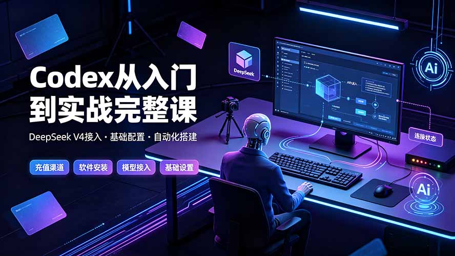 Codex从入门到实战完整课｜充值·安装·接入DeepSeek，记忆·插件·Skill·CLI·MCP全拆解-副业网创