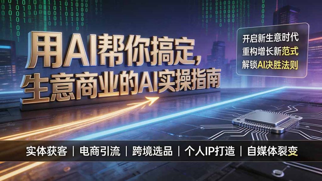 用AI帮你搞定,生意商业的AI实操指南,开启新生意时代,重构增长新范式,解锁AI时代决胜法则-副业网创