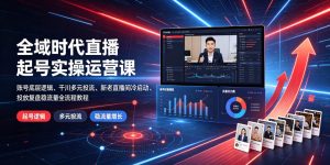 全域时代直播起号实操运营课|账号底层逻辑、千川多元投流、新老直播间冷启动、投放复盘稳流量全流程教程-副业网创