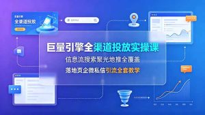 巨量引擎全渠道投放实操课，信息流搜索聚光地推全覆盖，落地页企微私信引流全套教学-副业网创