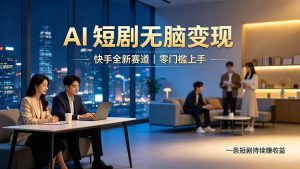 别乱找副业了，快手 AI 短剧零门槛长久被动增收-副业网创