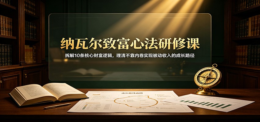 纳瓦尔致富心法研修课：拆解10条核心财富逻辑，理清不靠内卷实现被动收入的成长路径-副业网创