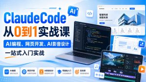 ClaudeCode从0到1实战课，AI编程、网页开发、AI影音设计一站式入门实战-副业网创