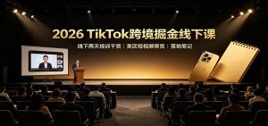 2026 TikTok跨境掘金线下课：线下两天培训干货，美区短视频带货落地笔记-副业网创