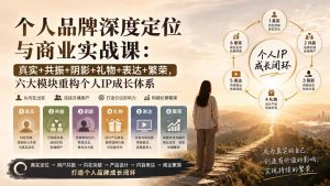 个人品牌深度定位与商业实战课：真实+共振+阴影+礼物+表达+繁荣，六大模块重构个人IP成长体系-副业网创