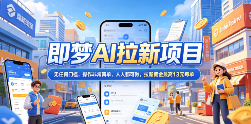 2026年即梦AI拉新项目最新玩法，无任何门槛，操作非常简单，人人都可做，拉新佣金最高13米每单(更新08月07日)-副业网创